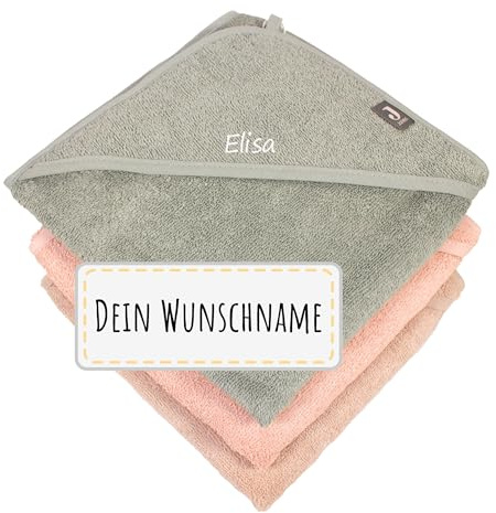 Holzura Baby Handtuch Kapuze - 75x75cm Personalisiertes Kapuzenhandtuch für Baby und Kinder