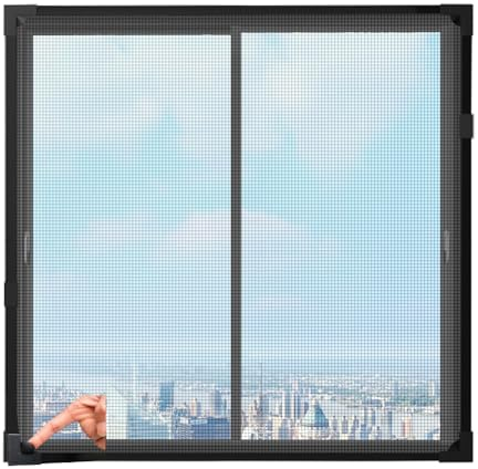 Wapasezyar Fliegengitter Fenster Magnet, 100×120cm Fliegengitter Ohne Bohren, Insektenschutz für Fenster, Verstellbares DIY Fliegengitter Einfache Installation das Eindringen von Insekten in Raum