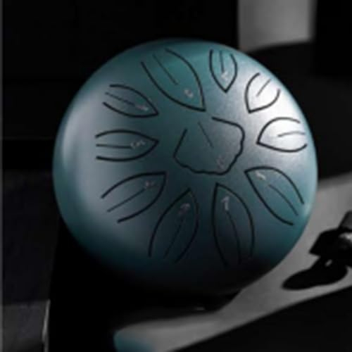 Schlitztrommeln, Stahlzungentrommel, 15,2 cm, 8 Töne, Handpan-Trommel mit Drumsticks, für Musikerziehung, Konzert, Geistheilung, Yoga, Meditation (grün)