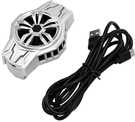 Phone Cooler, Cell Phone Cooling Fan 4 Controllable RGB Streamer Large Refrigeration Area for Watching Videos (Silver)