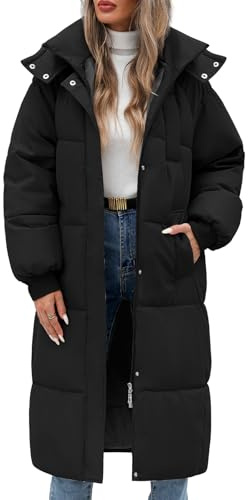RITOSTA Wintermantel Damen Lang Steppmantel Frauen Winterjacke mit Kapuze Damen-Jacken Winter Daunenmantel Puffer Mantel Warme Herbst Winterparka mit Taschen