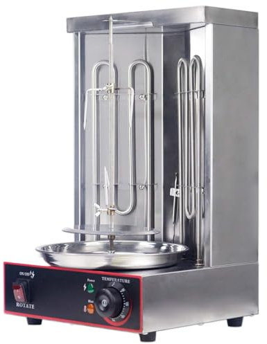 Beachtiful Máquina Asadora Vertical, Parrilla Giratoria, Horno Asador, Máquina Asadora de Pollo, Caldera Vertical con Quemador Eléctrico Doble, para Carne, Pollo,220V