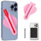 Lipgloss Handyhülle, Handyhülle mit Lipgloss Halter, selbstklebend - Aufklebbare Kartenhalter Hülle, Lippenhalter, Adhesive Silicone Credit Card Wallet and Lip Gloss Holder for Back of Phone