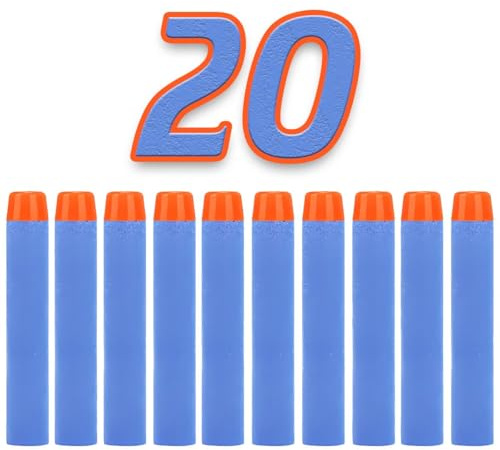 König Design Nerf Darts 20 Stück – kompatibel mit N-Strike Elite Blastern, Soft Foam Refill Munition für Hasbro Fortnite