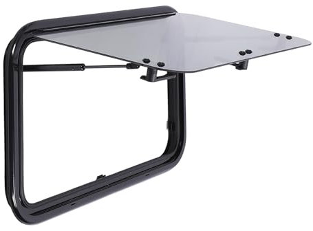 Fockety Wohnmobil-Ausstiegsfenster, 28 X 16 Zoll Großes Wohnmobil-Fenster mit Fenstergitter, Rahmen aus Aluminiumlegierung, Gehärtetes Glas, Wohnmobil-Seitenfenster mit Hydraulischer