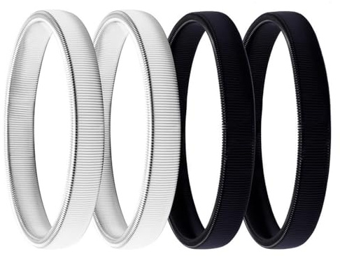 FUZVOL 4 PCS Sleeve Garters, Anti-Slip Shirt Arm Bands, Metal Elastic Sleeve Holders for Men and Women, Keeps Cuffs from Sliding