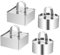 XCRPRT Cercles de Présentation, 4 Pcs 8 cm Acier Inoxydable Emporte Piece Patisserie, Emporte Piece Rond avec Poussoir pour Gâteau Mousse Dessert (Rond et Carré)