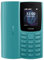 Nokia 105 2G Feature Phone with long-lasting battery, 12 hours of talk-time, wireless FM radio, large display, and tactile keyboard, Dual Sim - Cyan (Renewed)