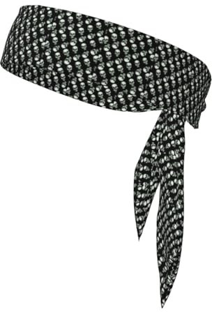 Doppelseitiges schwarzes Totenkopf-Motiv, Sport-Kopfband, verstellbares elastisches Schweißband, atmungsaktive Kopfbedeckung