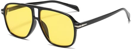 ASYHV Oversized Retro Quadratisch Sonnenbrille Damen Herren Vintage Doppelbrücke 70er Jahre Unisex Sonnenbrille UV Schutz