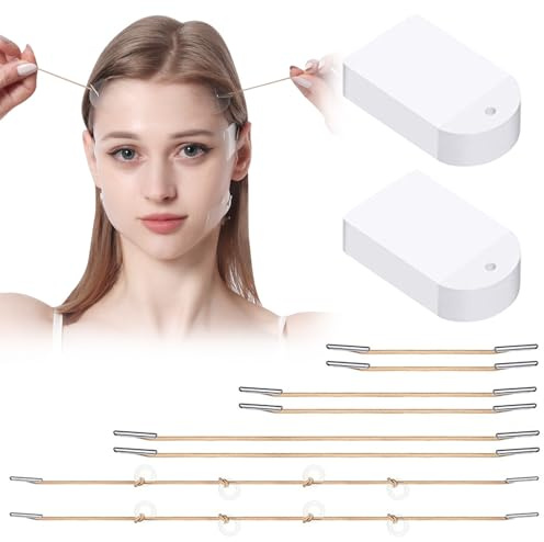 Face Tape Set, 40 Pads mit 8 Lifting Bändern, Unsichtbar und Mattierend | 40 matte Gesichtspads und 8 Lifting-Bänder; transparentes PET für Make-up, Fotos und besondere Anlässe