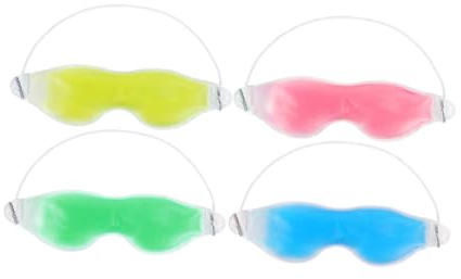 Alipis 4 Stück-pack Wiederverwendbare Gel Augenmasken Kompakt Anpassbar Kühlend Und Wärmend Für Entspannte Augen Bei Meditation Yoga Mit Farbiger Abdeckung