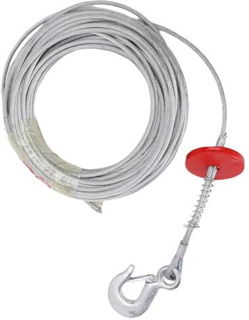 Luocute Steel Winch Cable, 6mm X 30m 17637lb Load Bearing Anti Twist Wire Rope with Swivel Hook, Towing Winch Cables for Tow Truck Crane Wrecker Heavy Duty Lifting