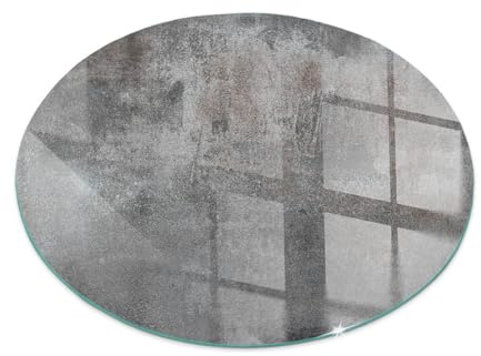 Kaminofen Glasplatte ⌀ 90 cm Ofenglas Rund Bodenplatte Funken- und Kratzfest für Kamin Gehärtetem Glas Kaminplatte Kaminglas Funkenschutzplatte - Rohe Oberflächenstruktur