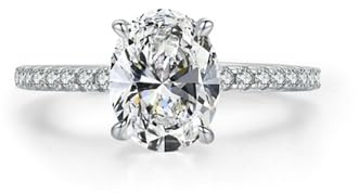 Epinki 950 Platin Trauringe Echte Goldschmuck, Klassiker Hochzeitsring mit Moissanit Ovalschliff, Eheringe PT950, Gr.60 (19.1)