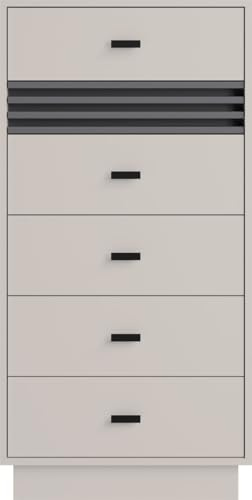Masseno Kommode Punto 60 cm Sideboard mit 5 Schubladen und Türen für Wohnzimmer Schlafzimmer Modern 60x40x120 cm Kaschmir/Kaschmir
