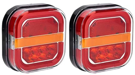 Evvok Rücklicht 2Pcs Anhänger Rücklicht 4 zoll Platz Bremse Fließende Drehen für Signal Blinker Kennzeichen Lampe 12V 24V für Lkw für Pickup Van 4x4
