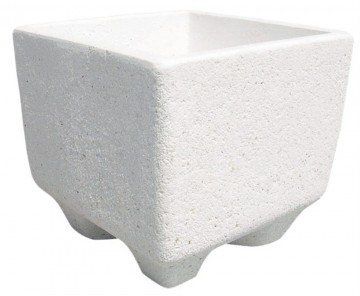 AnaParra Jardinera hormigón Piedra Acabado Piedra Lavada Mármol, para Exterior Eneldo 32X32X32cm. |25kg | 15l. Color Blanco