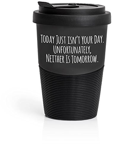 Pechkeks Misfortune Cookies 41031 Travel Mug TODAY ISN´T YOUR DAY Coffee to go Mug, made of high-quality porcelain incl. Rubber sheath Made in EU