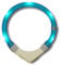 LEUCHTIE® Leuchthalsband Plus NL für Hunde, nachleuchtend phosphoreszierendes Batterieteil, wasserdichtes LED Halsband, 100h Leuchtdauer, für kleine mittlere und große Hunde türkis Größe 42,5