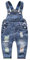 KIDSCOOL SPACE Salopette Jeans per Neonati e Bambini Piccoli con Fori Strappati,Azzurro,12-18 Mesi