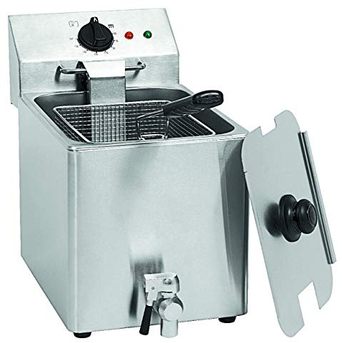Freidora eléctrica profesional, METRO PROFESSIONAL, con grifo para drenaje del aceite. Calentamiento rápido, rendimiento eficiente y limpieza fácil. (1 x 8 L)
