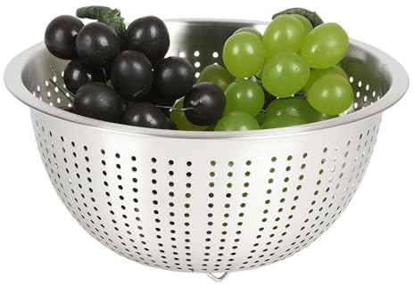 Edelstahl Sieb 24 cm Küchensieb Durchschlag Nudelsieb Seiher Abtropfsieb | BURI Abtropfsieb rostfrei, feinmaschig und lebensmittelecht als Salatsieb für Küche, Gemüse und spülmaschinenfesten Einsatz