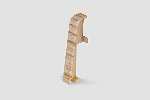 EGGER Verbinder Sockelleiste Eiche hell für einfache Montage von 60mm Laminat Fußleisten | Inhalt 2 Stück | Kunststoff robust | Holz Optik braun beige