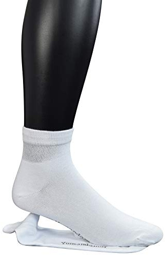 Yomandamor Coolmax Lot de 5 paires de chaussettes pour diabétiques avec bout sans couture - Blanc - Large(Taille de la chaussette:10-13 US)