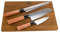 KAI Shun Seki Magoroku Redwood - Set di 3 coltelli giapponesi affilati | + un grande tagliere in rovere, 35 x 22 cm | VK: 259,- €