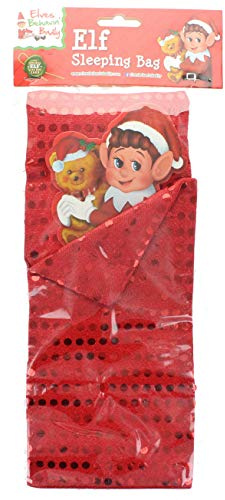 Elves Behavin' Badly Christmas Elf Sleeping Bag With Pillow Accessory (Red Sequin)