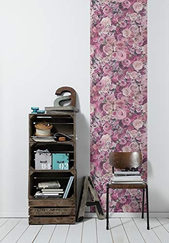 Livingwalls Klebefolie Rosen 0,52m x 2,50m pink rosa Möbelfolie selbstklebende Tapete Made in Germany 368381