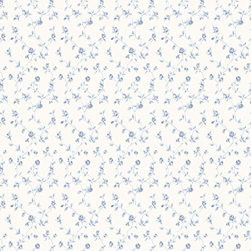 Galerie G67932 Miniatures 2 Rose Bud Trellis Design Wallpaper, Blue/White, 10m x 53cm