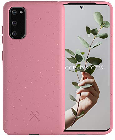Woodcessories - Antibakterielle Handyhülle kompatibel mit Samsung S20 Hülle rosa - Antibakteriell, plastikfrei