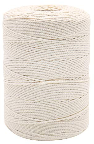 Vivifying Cordino da cucina in cotone, per legare la carne, preparare salsicce, cottura al forno, stoppini per candele, regali natalizi (beige)