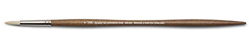 Winsor & Newton 5010504 synthetischer Künstler Ölpinsel mit hoher Elastizität & Lebensdauer, ergonomischer Stiel für Ölfarben und Alkydfarben - Rundpinsel Nr. 4