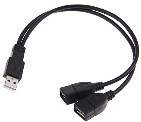 Bolwins B39S USB 2.0 Type A Stecker auf Dual Type A Buchse Y Kabel – 30 cm Sync-Datenkabel und Verlängerungsadapter für Geräteverteilung