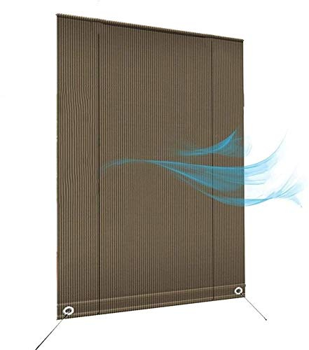 HYHMJ-Schattierungsnetz 90% UV-Beständiges Netz Datenschutzbildschirm Markise Baldachin, Mit Seil Metall Ring Draussen Onnensegel, Glashaus Pergola Dekoratives Netz Schattentuch,Braun,6.7x8.5m