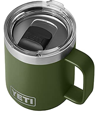 YETI Rambler 10 oz Stackable Mug, Stainless Steel, Vacuum Insulated with MagSlider Lid, Highlands Olive