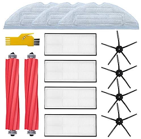 Laimaiou Kit di accessori di ricambio per roborock S7 S7+ S7 pro ultra S7 Max Ultra S7 Maxv Ultra Robot Aspirapolvere 13 Confezioni 2 spazzole principali, 4 filtri, 4 spazzole laterali, 3 panni Mop
