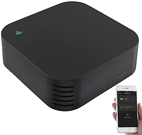 auvisio Infrarot Fernbedienung: Lernfähige IR-Fernbedienung, Temperatur-/Luftfeuchtesensor, App, Alexa (IR Universal, Smart, Feuchtigkeitssensor)