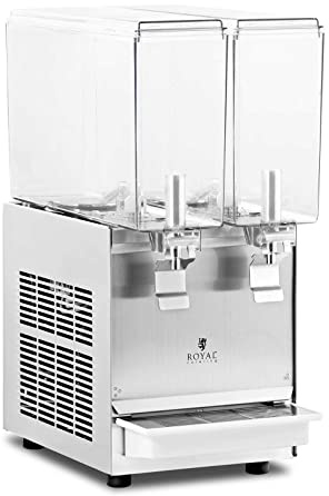 Royal Catering RC-JDD02 Saftspender 2 x 10 L Kühlsystem Dispenser Getränkespender Getränkespender mit Zapfhahn