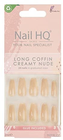 Nail HQ Long Coffin Creamy Nude Nails