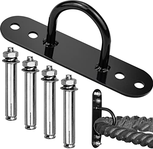Xiumeso Ancoraggio da Parete, battle rope con Viti, 300kg Staffa in Ferro Nero per Montaggio a Soffitto per Arrampicata, Altalena, Fissaggio per Attrezzatura Sportiva per Cinghie di Sospensione