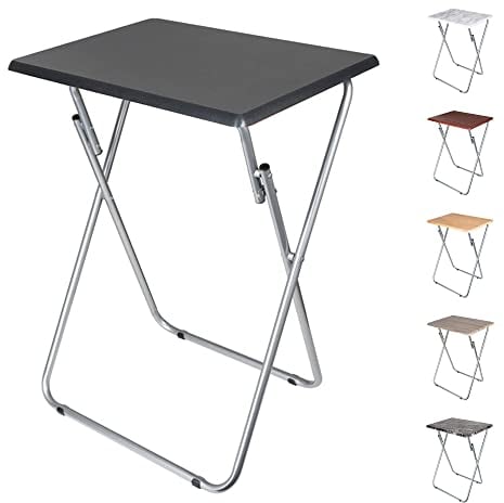 SG Traders Side Folding Coffee Table, Small TV Snack Tray for Eating, Sofa Laptop Desk, Outdoor Foldable Camping Tables, Living Room (Black, Small)