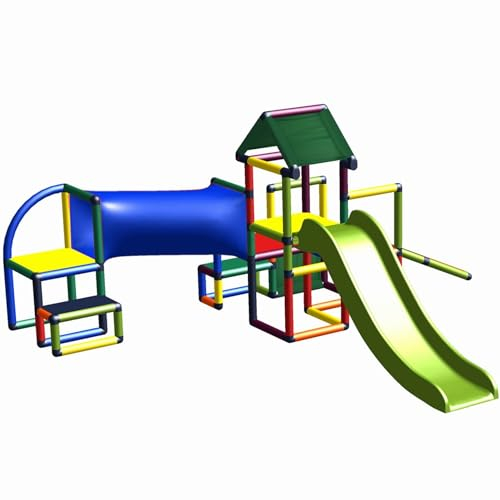 move and stic Multispielanlage mit Kletterturm Krabbelröhre und Rutsche