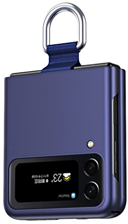 SEAHAI Hülle für Samsung Galaxy Z Flip 4 5G (Z Flip4 5G), Matt Seidig TPU Ultra-dünne Stylische Handyhülle Case, Premium PC Silikon Stoßfeste Schutzhülle mit Bandknoten und Ring - Blau