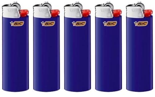 BIC J26 Maxi Feuerzeug, Gemischte Farben und BIC Ständer – Leicht und Zuverlässig (Blau, 5)