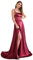 BABYONLINE ROBE Sexy Dos Nu Chic Soirée Élégante Longue Robe de Cocktail de Mariage Fente avec Train, Bordeaux, 8