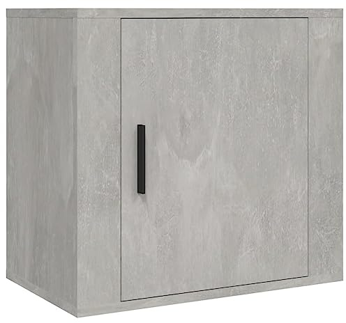 vidaXL Wall-Mounted Bedside Cabinet - Modern Decor Entryway Table - Concrete Grey Engineered Wood - Bedroom Corner Storage Unit - Floating Nightstand